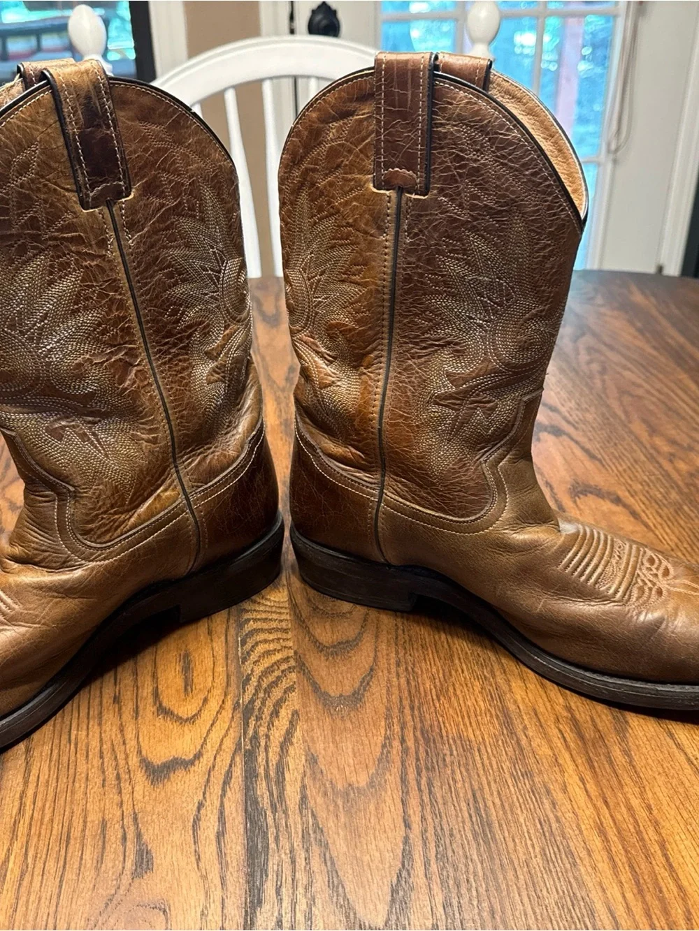 Double-H Cowboy Boots   Brown Shoe Size 10D Leather Square Toe Western